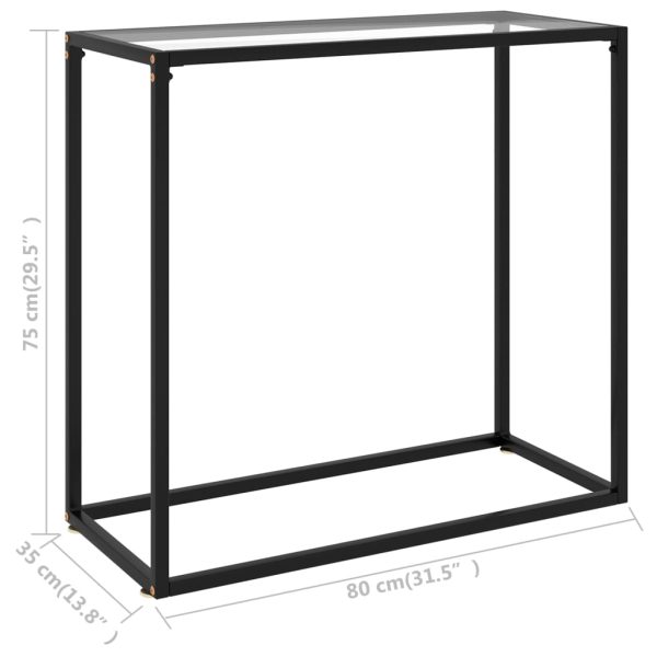 Konzolni stol prozirni 80 x 35 x 75 cm od kaljenog stakla - Slika 6