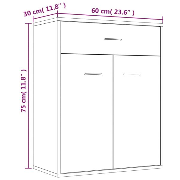 Komoda boja hrasta sonome 60 x 30 x 75 cm od konstruiranog drva - Slika 9