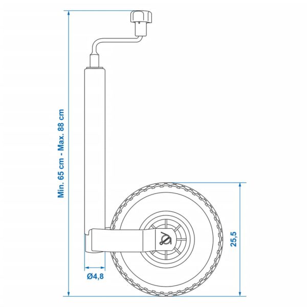 ProPlus manevrirajući kotač 48 mm s pneumatskom gumom 26 x 8,5 cm - Slika 7