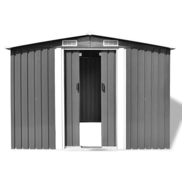 Vrtna kućica za pohranu siva metalna 257 x 205 x 178 cm - Slika 2