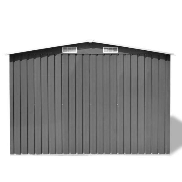 Vrtna kućica za pohranu siva metalna 257 x 205 x 178 cm - Slika 4