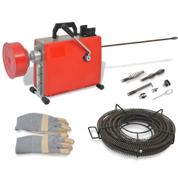 Stroj za čišćenje cijevi 250 W 15 m x 16 mm 4,5 m x 9,5 mm
