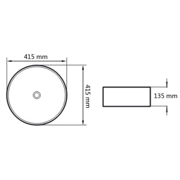 Umivaonik Okrugli Keramički Bijeli 41,5x13,5 cm - Slika 5