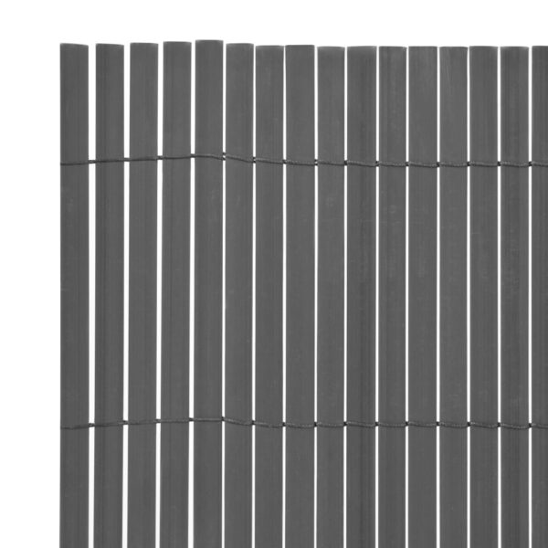 Dvostrana vrtna ograda PVC 90 x 300 cm siva - Slika 3
