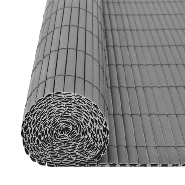 Dvostrana vrtna ograda PVC 90 x 300 cm siva - Slika 5