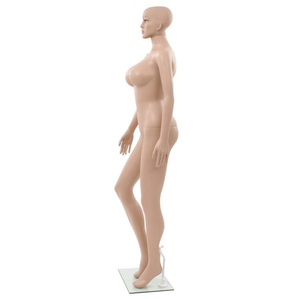 Seksi ženska lutka za izlog sa staklenim postoljem bež 180 cm - Slika 3