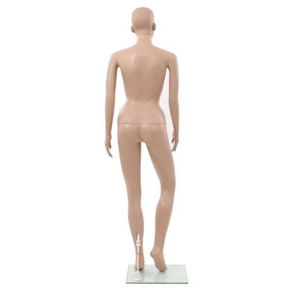 Seksi ženska lutka za izlog sa staklenim postoljem bež 180 cm - Slika 4