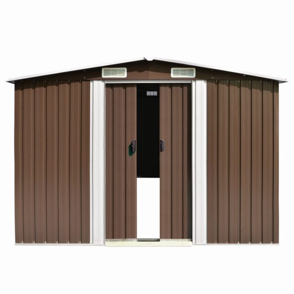 Vrtno spremište 257 x 298 x 178 cm metalno smeđe - Slika 2
