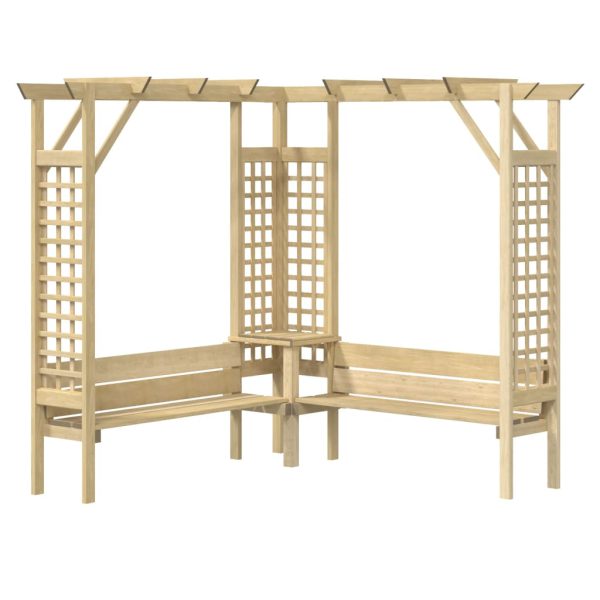Kutna pergola s klupom od impregnirane borovine - Slika 2