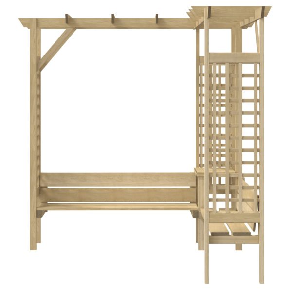 Kutna pergola s klupom od impregnirane borovine - Slika 4