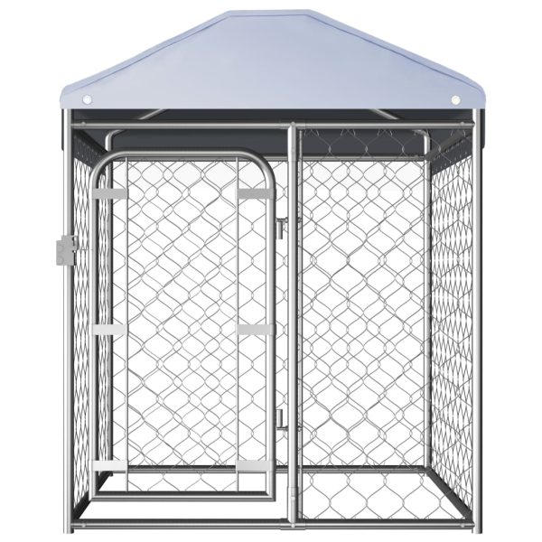 Vanjski kavez za pse s krovom 100 x 100 x 125 cm - Slika 2