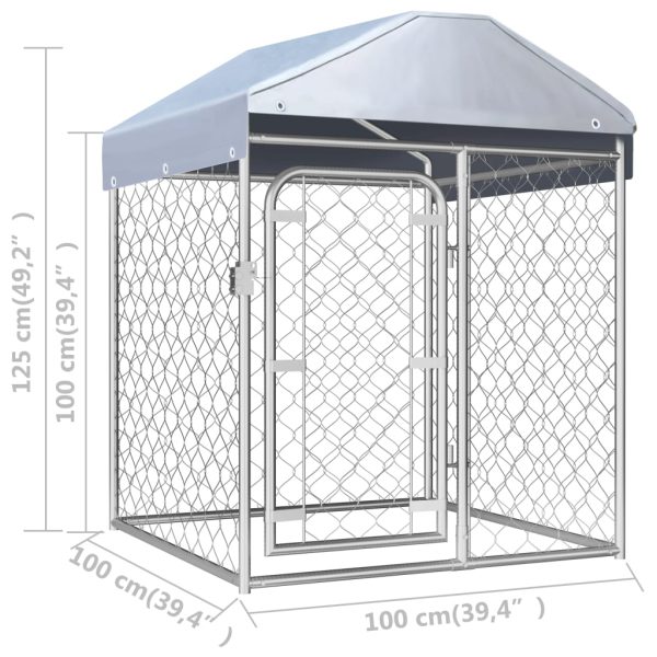 Vanjski kavez za pse s krovom 100 x 100 x 125 cm - Slika 5