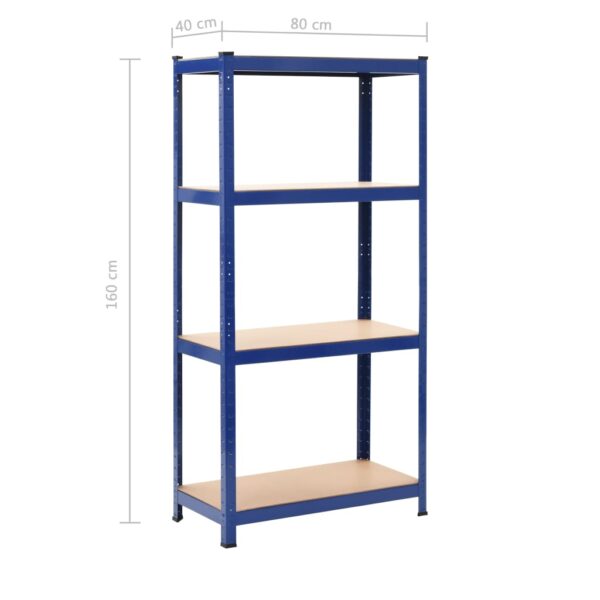 Police za pohranu 2 kom plave 80 x 40 x 160 cm čelik i MDF - Slika 10