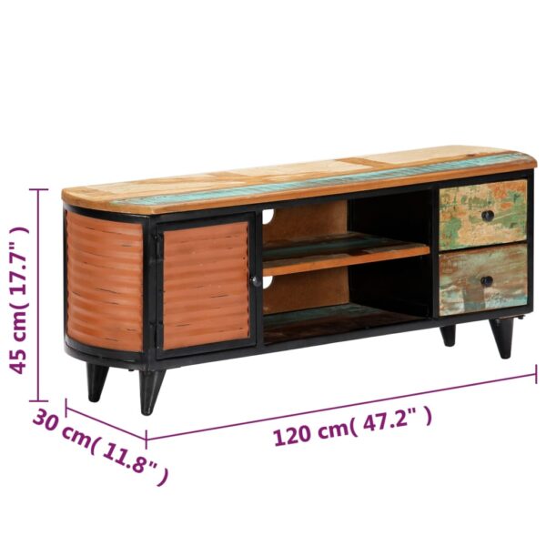 TV ormarić 120 x 30 x 45 cm od masivnog obnovljenog drva - Slika 6