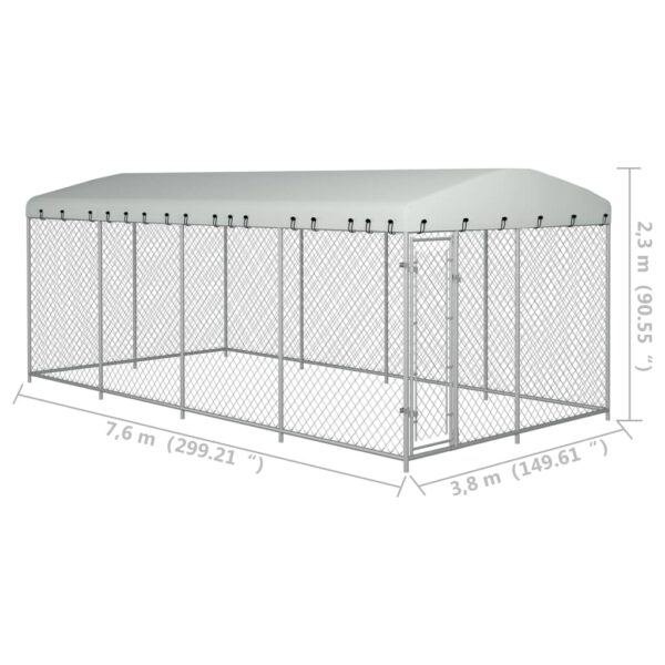 Vanjski kavez za pse s krovom 7,6 x 3,8 x 2,3 m - Slika 5