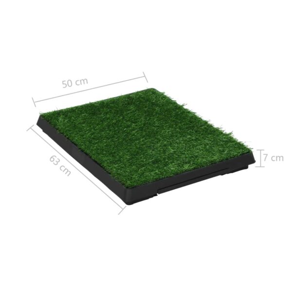 Toalet za ljubimce s pladnjem i travom zeleni 63 x 50 x 7 cm - Slika 9