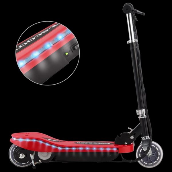 Električni romobil s LED svjetlima 120 W crveni - Slika 2