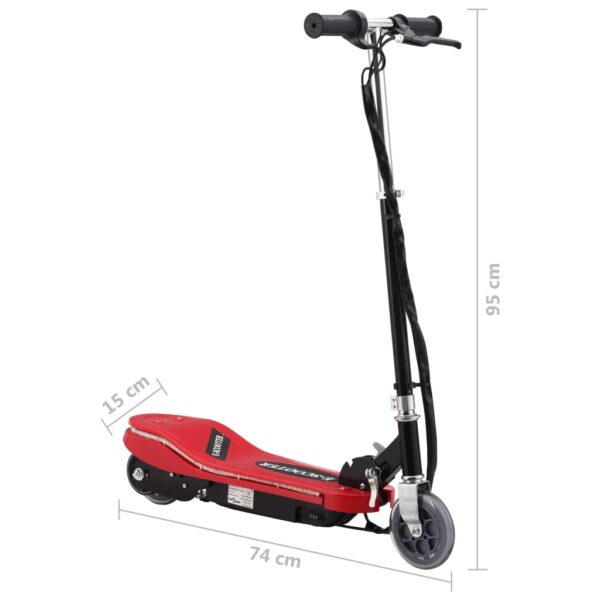 Električni romobil s LED svjetlima 120 W crveni - Slika 11