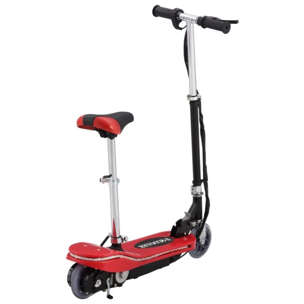 vidaXL Električni romobil sa sjedalom i LED svjetlima 120 W crveni - Slika 4