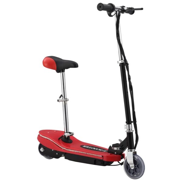 vidaXL Električni romobil sa sjedalom i LED svjetlima 120 W crveni - Slika 5