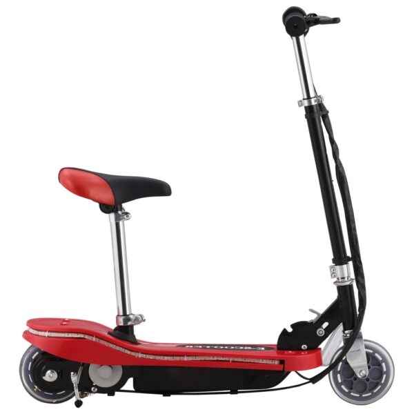 vidaXL Električni romobil sa sjedalom i LED svjetlima 120 W crveni - Slika 6