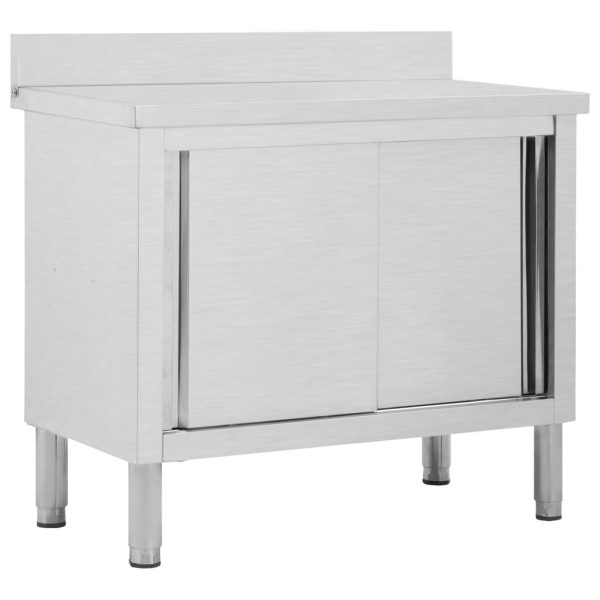 Radni stol s kliznim vratima 100 x 50 x (95 - 97) cm od čelika