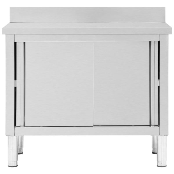 Radni stol s kliznim vratima 100 x 50 x (95 - 97) cm od čelika - Slika 4