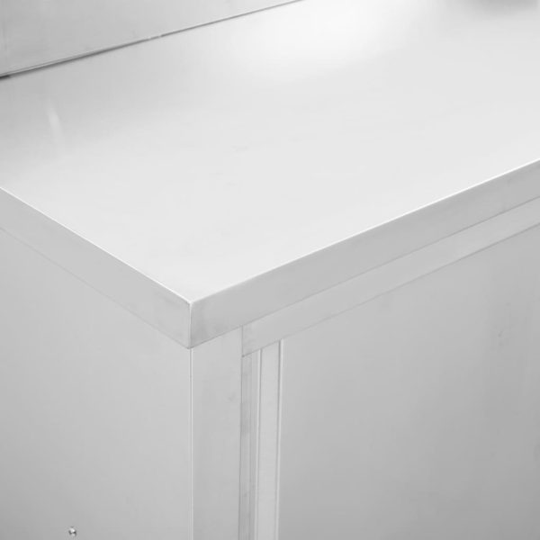 Radni stol s kliznim vratima 100 x 50 x (95 - 97) cm od čelika - Slika 5