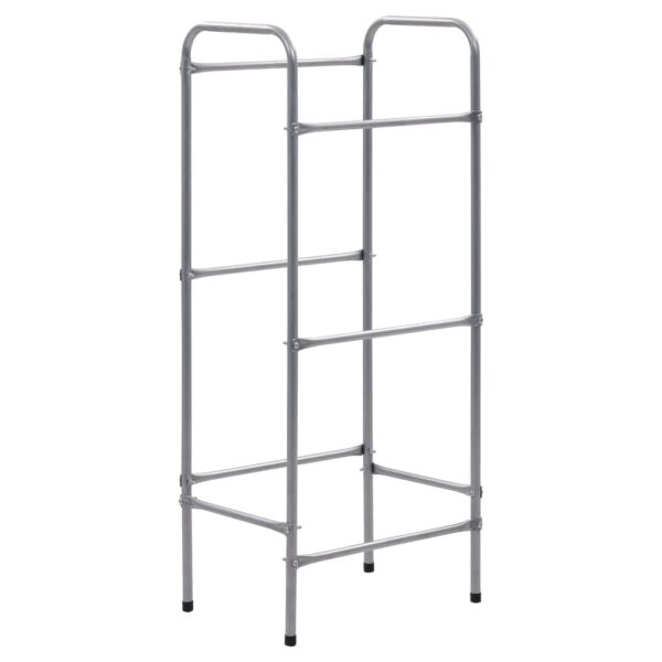 Police za pohranu za 3 sanduka srebrne 50 x 33 x 116 cm čelične - Slika 2