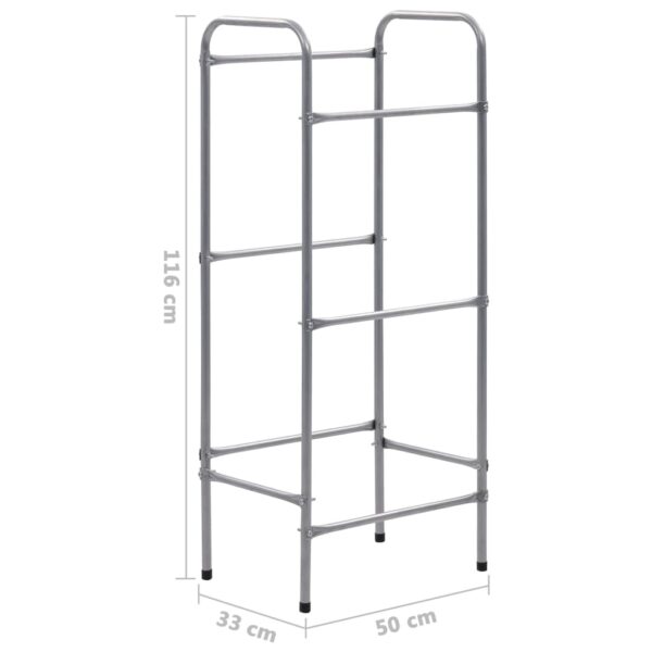 Police za pohranu za 3 sanduka srebrne 50 x 33 x 116 cm čelične - Slika 6