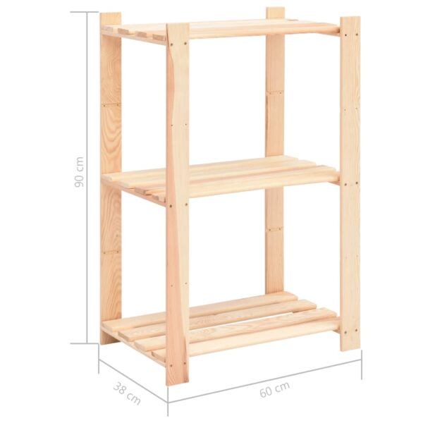 Stalak za pohranu s 3 razine 60x38x90 cm od borovine 150 kg - Slika 7
