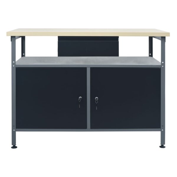 Radni stol crni 120 x 60 x 85 cm čelični - Slika 2