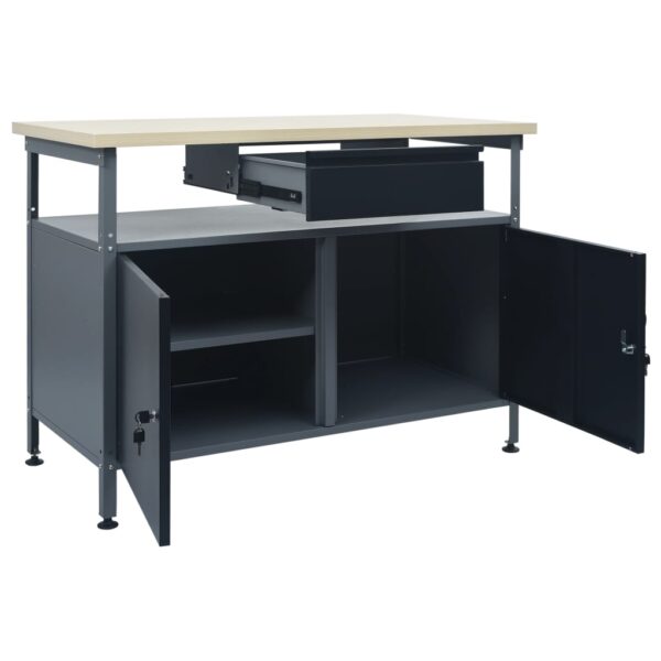 Radni stol crni 120 x 60 x 85 cm čelični - Slika 5