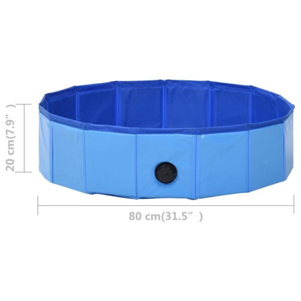 Sklopivi bazen za pse plavi 80 x 20 cm PVC - Slika 9