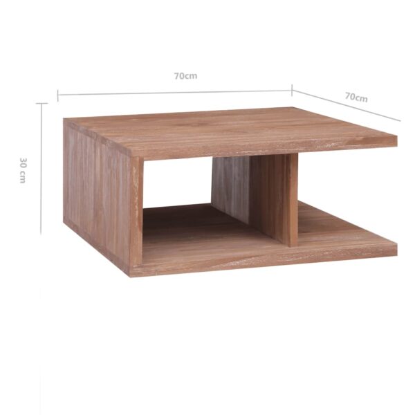 Stolić za kavu 70 x 70 x 30 cm od masivne tikovine - Slika 7