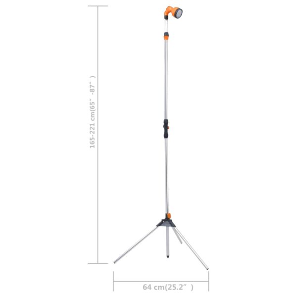 Vrtni tuš s tronošcem 221 cm aluminijski - Slika 9