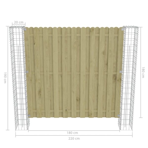Vrtni gabionski stupovi 2 kom pocinčani čelik 20 x 20 x 190 cm - Slika 6