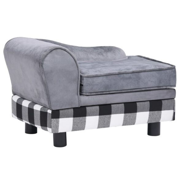 Sofa za pse siva 57 x 34 x 36 cm plišana - Slika 2