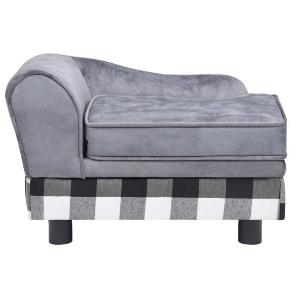 Sofa za pse siva 57 x 34 x 36 cm plišana - Slika 4
