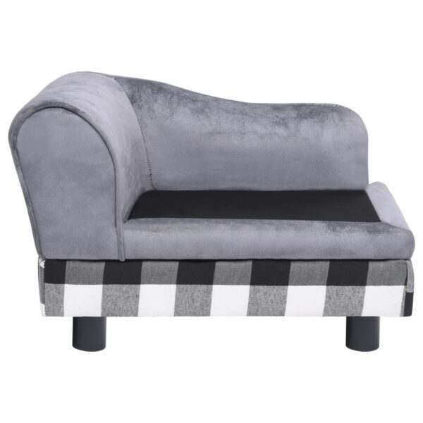 Sofa za pse siva 57 x 34 x 36 cm plišana - Slika 5