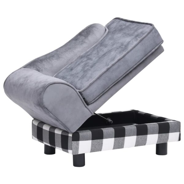 Sofa za pse siva 57 x 34 x 36 cm plišana - Slika 7