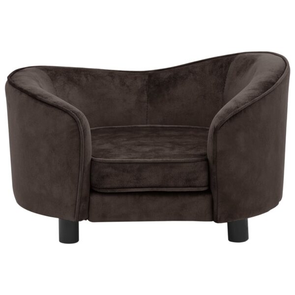 Sofa za pse smeđa 69 x 49 x 40 cm plišana - Slika 3
