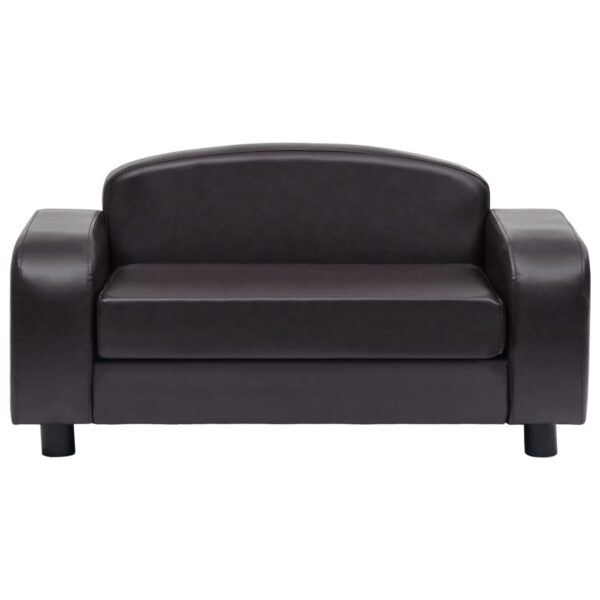 Sofa za pse smeđa 80 x 50 x 40 cm od umjetne kože - Slika 3