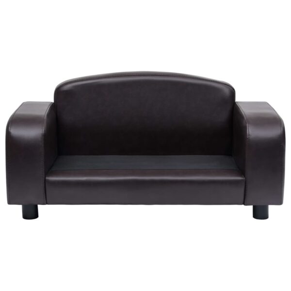 Sofa za pse smeđa 80 x 50 x 40 cm od umjetne kože - Slika 4