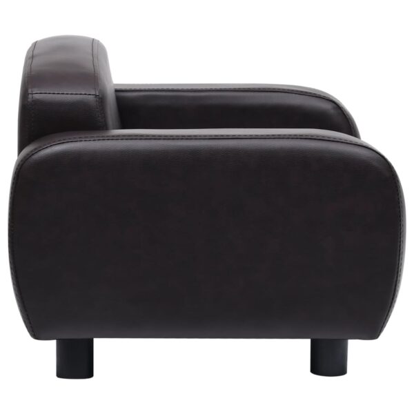 Sofa za pse smeđa 80 x 50 x 40 cm od umjetne kože - Slika 5