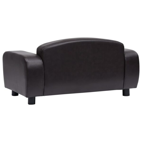 Sofa za pse smeđa 80 x 50 x 40 cm od umjetne kože - Slika 6