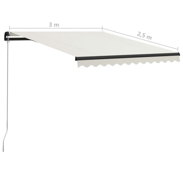 Tenda na ručno uvlačenje 300 x 250 cm krem - Slika 7