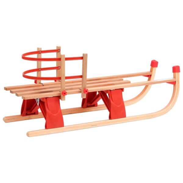 Sklopive sanjke s naslonom 119 cm drvene - Slika 3