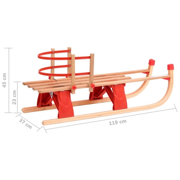Sklopive sanjke s naslonom 119 cm drvene - Slika 9