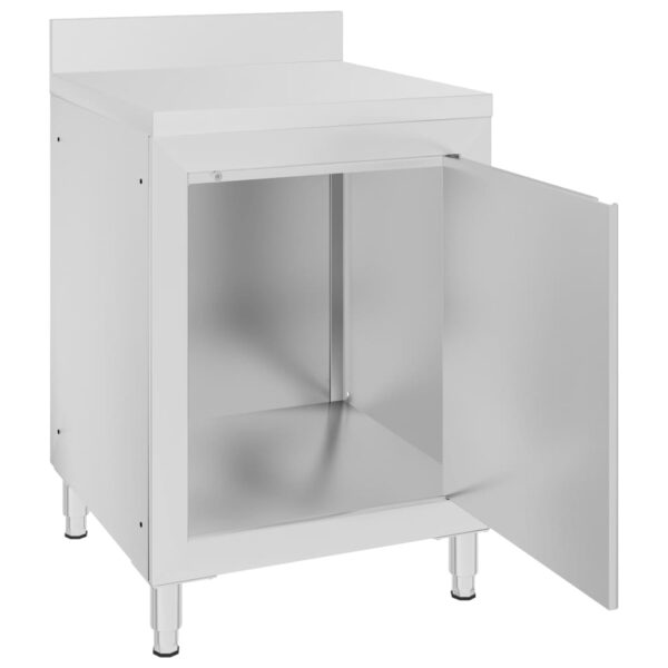 Komercijalni radni stol s ormarićem 60 x 60 x 96 cm od čelika - Slika 5